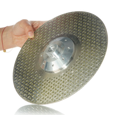 Diamond saw blade with flange for cutting stone
